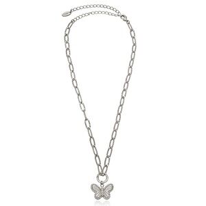 Ettika Simple Butterfly 18k Silver Plated Pendant Necklace